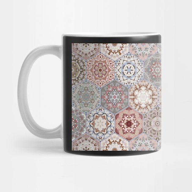 Hexagonal Oriental and ethnic motifs in patterns. by IrinaGuArt